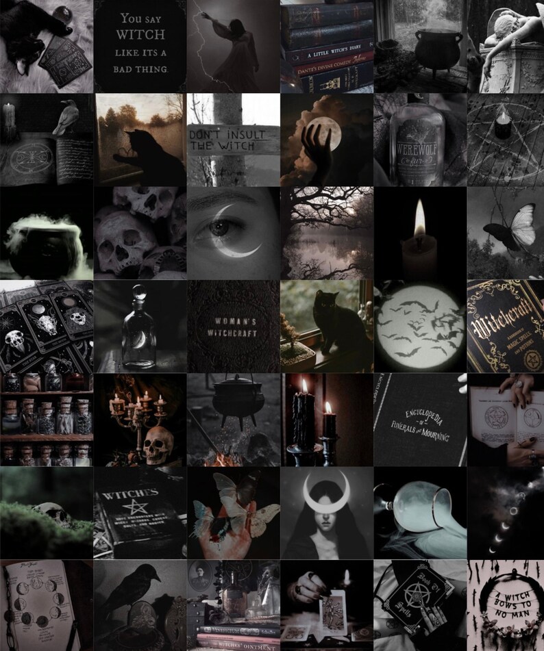 80 PCS Dark Grunge Witch Collage Kit Dark Spooky Aesthetic - Etsy