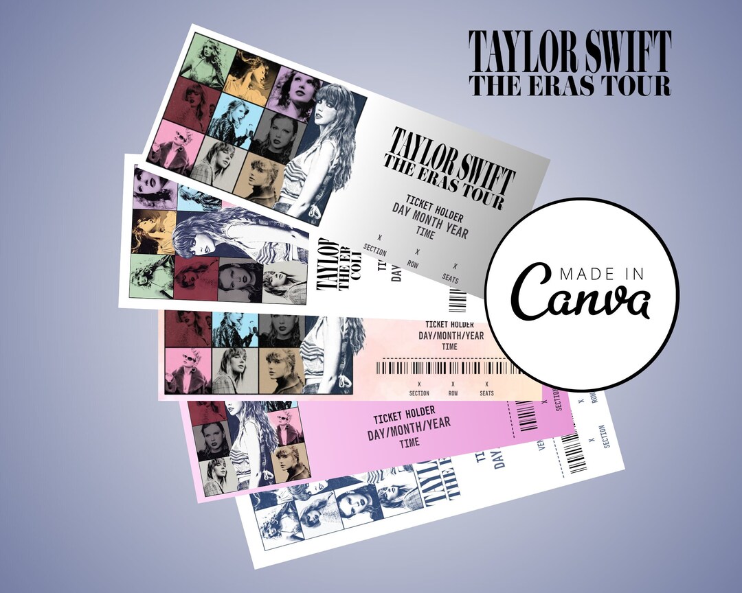 5 Customizable Taylor Swift Concert Ticket Templates Customizable ...