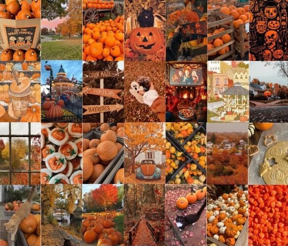 80PCS Halloween Fall Collage Kit Pumpkin Photo Collage - Etsy