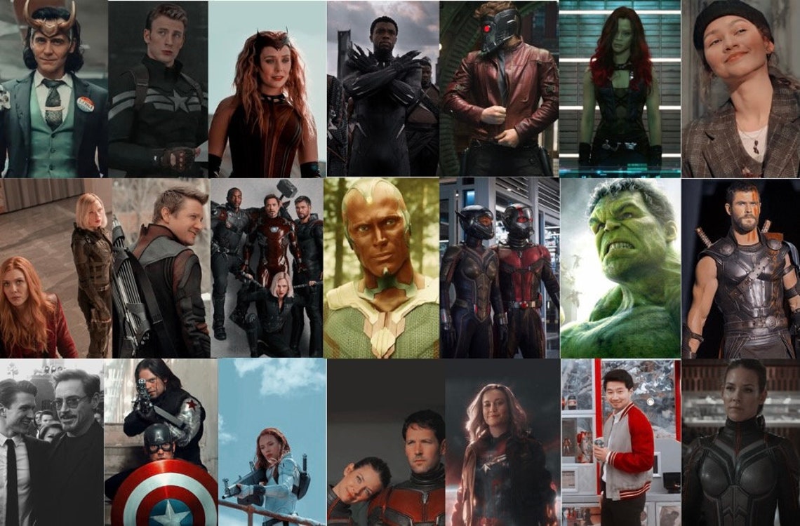 100 PCS Avengers Wall Collage Kit Marvel Aesthetic Photo Collage Ironman Captain America Popular