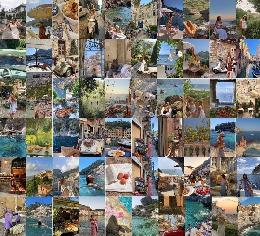 60 PCS. Italian Countryside Wall Collage Kit | Travel Wanderlust ...