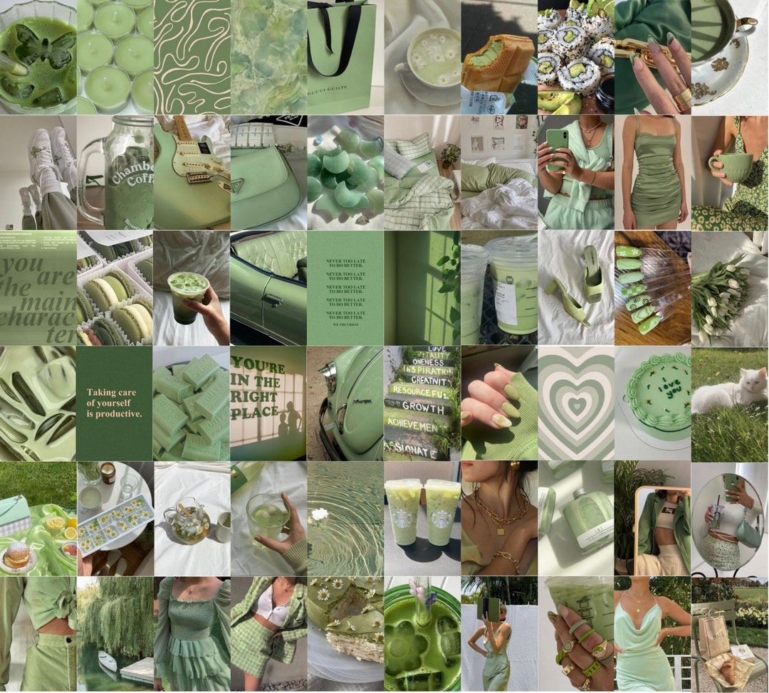 60 PCS Sage Green Wall Collage Kit Trendy Aesthetic Room - Etsy