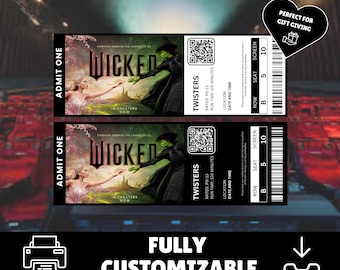 FULLY EDITABLE Movie Ticket Canva Template | Movie Party Invitation | Memorabilia Surprise Gift | Surprise Movie Night
