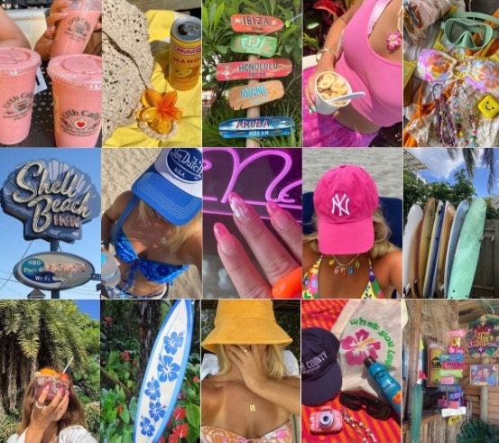 60 PCS Coconut Girl Collage Kit Trendy Summer Room Decor - Etsy