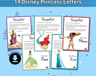 Briefe von Disney-Prinzessinnen | Vollständig anpassbare Canva Vorlagen, BTW Theme Park Trip