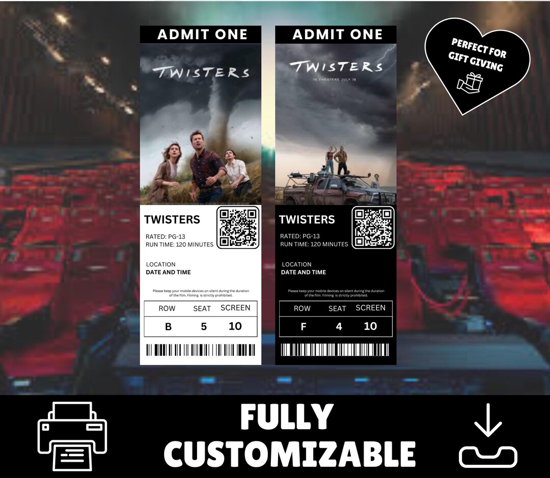 FULLY EDITABLE Movie Ticket Canva Template Movie Party