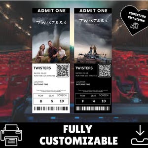 VOLL EDITIERBARE Kinokarte Canva Vorlage | Film-Party Einladung | Erinnerungsstücke Überraschungsgeschenk | Überraschungsfilmabend