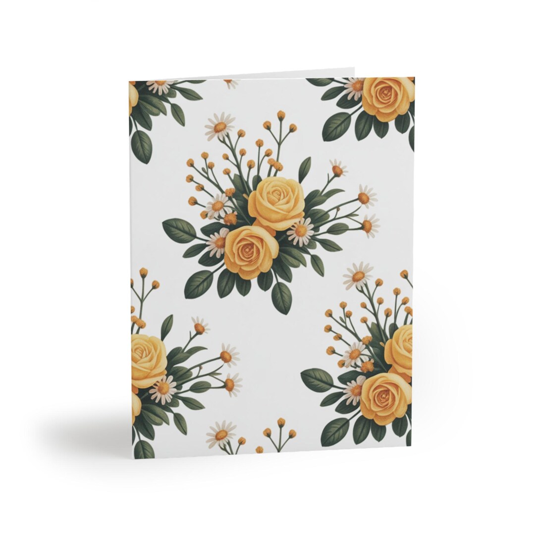 Floral Greeting Card Set: Vibrant Matte Stationery With Envelopes - Etsy