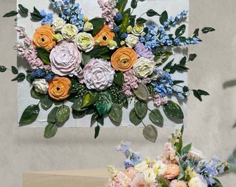 Bridal bouquet recreation in 3D, Custom wedding bouquet painting, unique wedding gift ideas. Preserve your wedding bouquet memories.