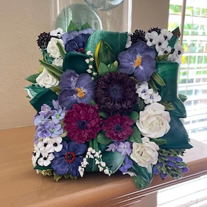 Full Canvas Acrylic Flower Painting – 3D Custom Sculpture Flowers - Made to Order Floral Wall Art