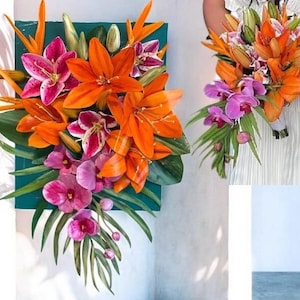 Bridal Bouquet 3D Painting Custom – Sculpted Wedding Flower Art - Perfect Anniversary or Wedding Gift.