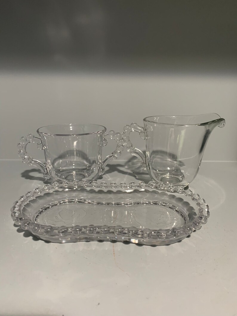 Imperial Glass Candlewick Sugar Creamer Set Etsy