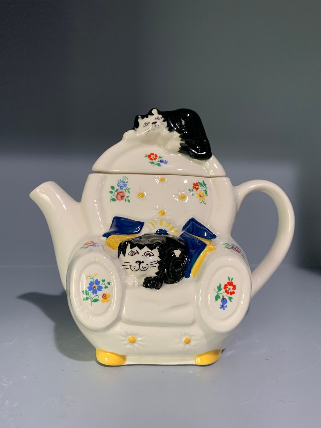 Cat Teapot Wade of England Etsy