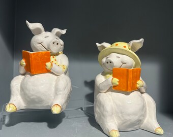 Fitz & Floyd Vintage Piggy Bookends