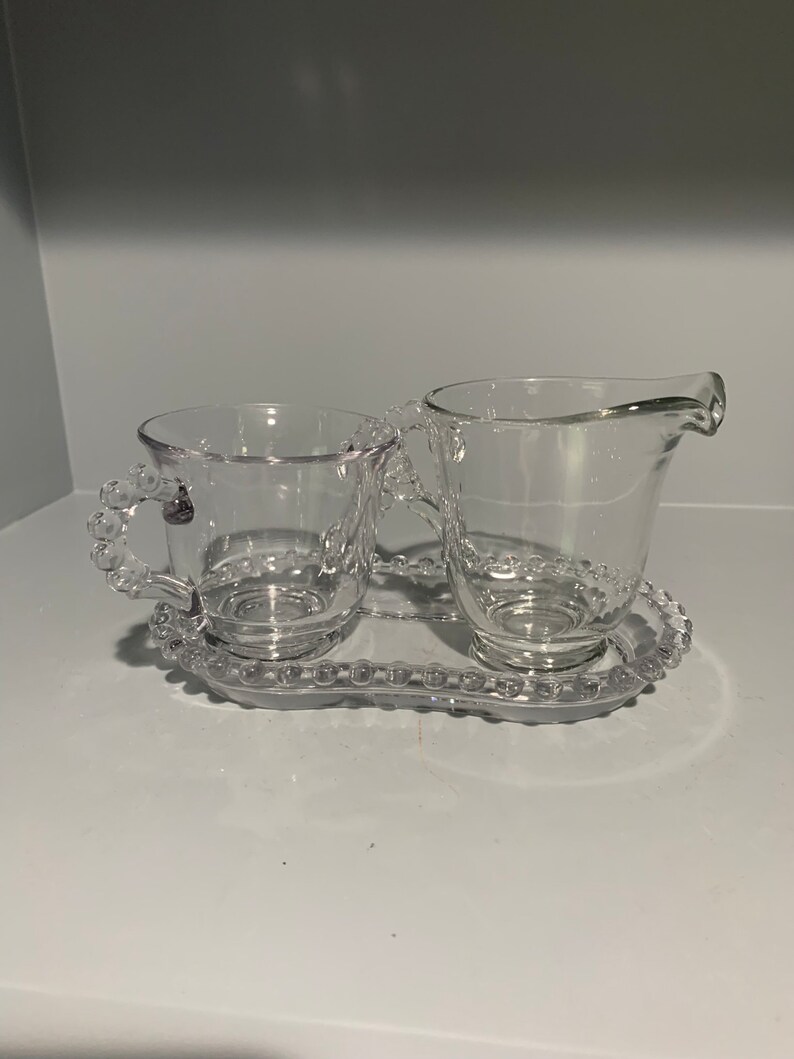 Imperial Glass Candlewick Sugar Creamer Set Etsy