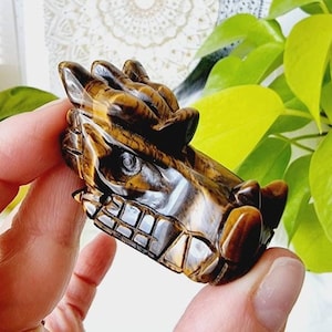 Tigers Eye Dragon Head | Natural Tiger Eye | Crystal Dragon Head