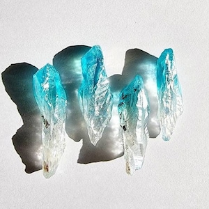 Blue and White Aura Pieces | Raw Blue Aura Piece | Blue and White Aura