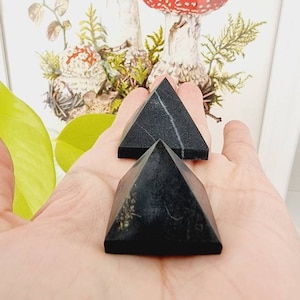 Polished Shungite pyramid | Natural Shungite | Carved Shungite Pyramid