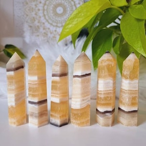 Banded Zebra Calcite Points | Natural Zebra Calcite | Zebra  Calcite towers
