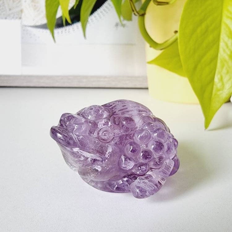 Amethyst Money Toad Crystal Money Toad Feng Shui Money Etsy Hong Kong
