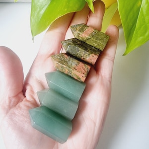 Mini Crystal Points | Mini Green Aventurine point | Mini Unakite Point | Mini Crystal Towers