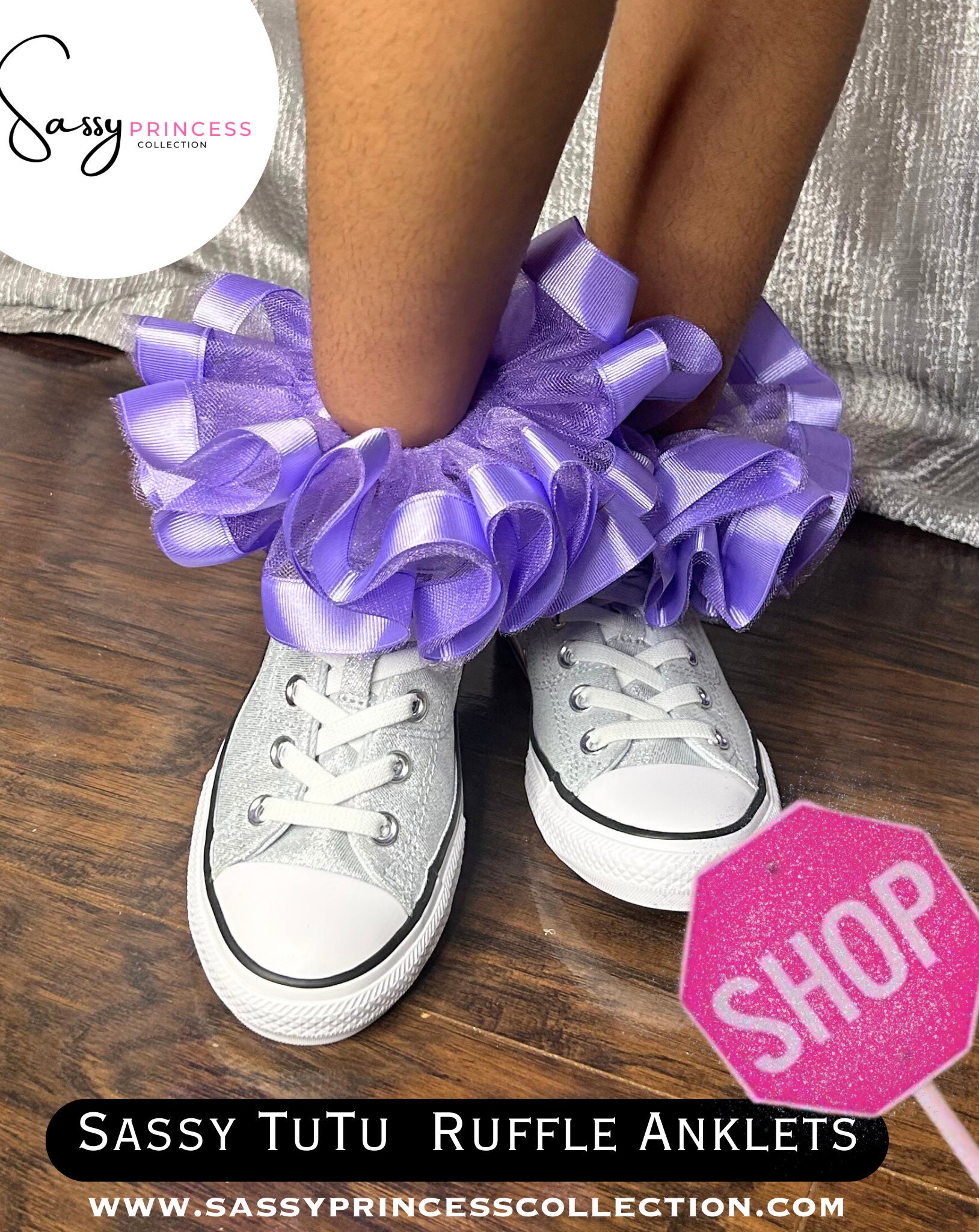 Ruffle TuTu lavender Anklets, Ruffle socks, sockless ruffle socks, anklets