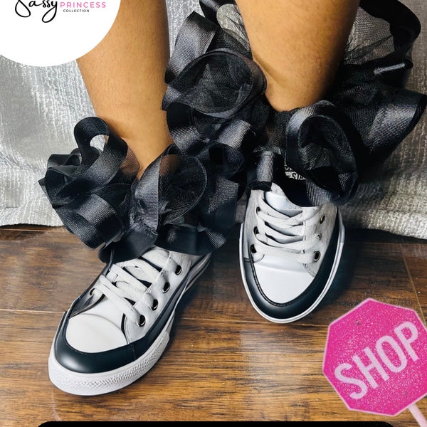 Ruffle TuTu Black Anklets, Ruffle socks, sockless ruffle socks, anklets