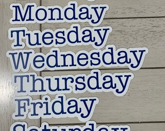 Days Of The Week Stickers Erin Condren 0786,0787,0788,0789,0790,0791,0792,0793,0794,0795 Solid Line For Planners ID 0785