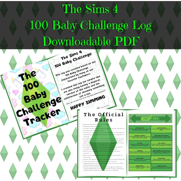 Sims 4 - 100 Baby Challenge Log - PDF - Download and Print