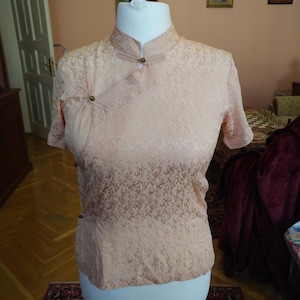 Vintage silk Cheongsam blouse (sizes M-L)