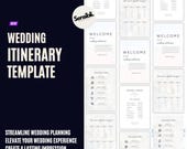Wedding Itinerary Template, Wedding order of the day invitation insert template, printable wedding itinerary, editable download, google doc