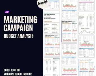 Marketing Campaign Budget Planner . Marketing Campaign Budget Analysis . Budget . Marketing Planner . Budget Spreadsheet . Budget Tracker
