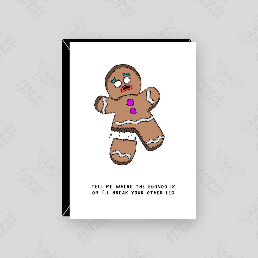 Gingerbread Man Torture Personalized Christmas Greeting Card Etsy