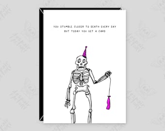 Stumble Towards Death - Personalized Handcrafted Birthday Card