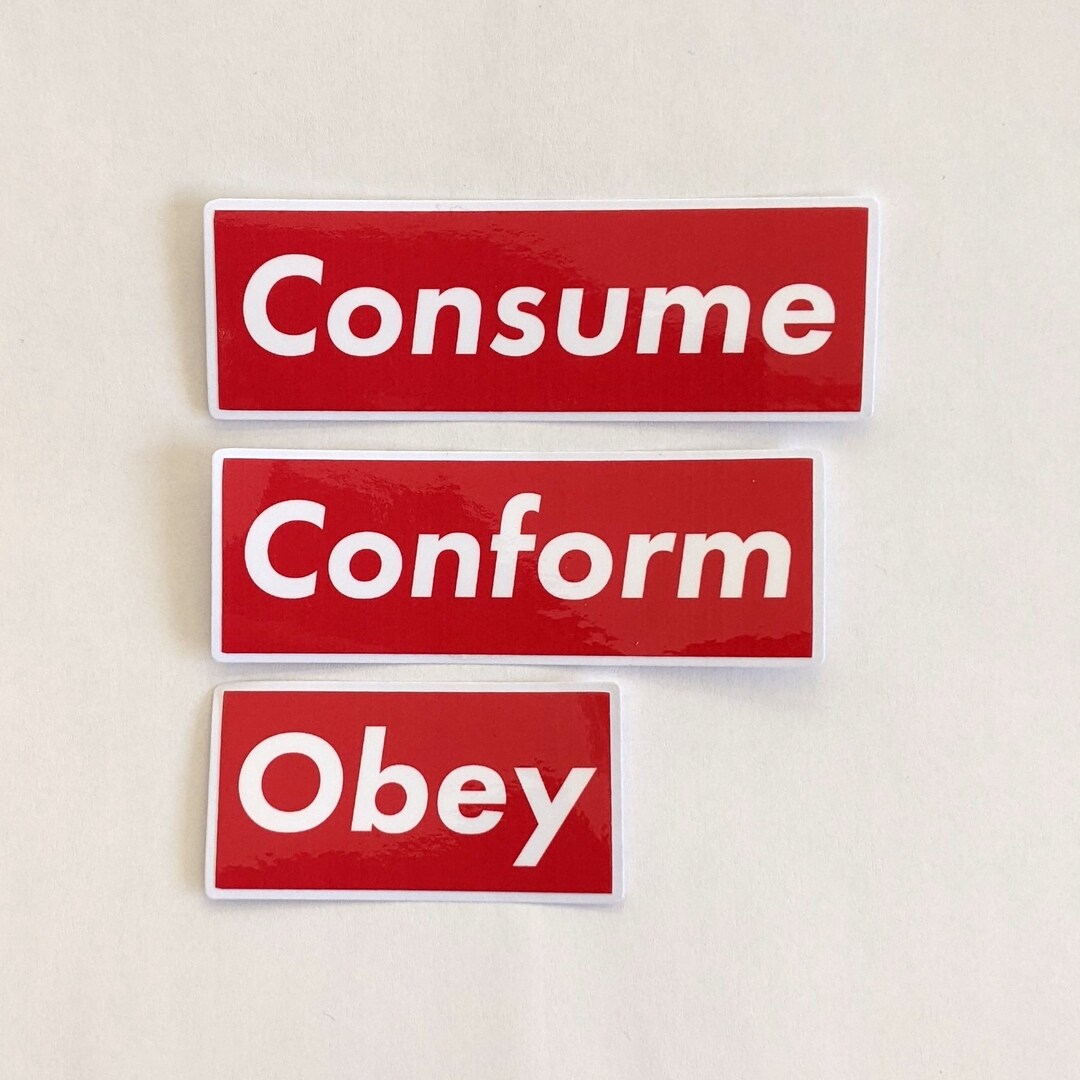 Consume Conform Obey Sticker Pack 3 Handcrafted - Etsy UK