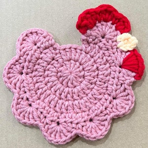 Step by Step Pictorial Guide - Chicken Coaster Crochet Pattern