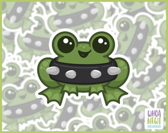 Attack Frog Spiked Collar Bullfrog Sticker