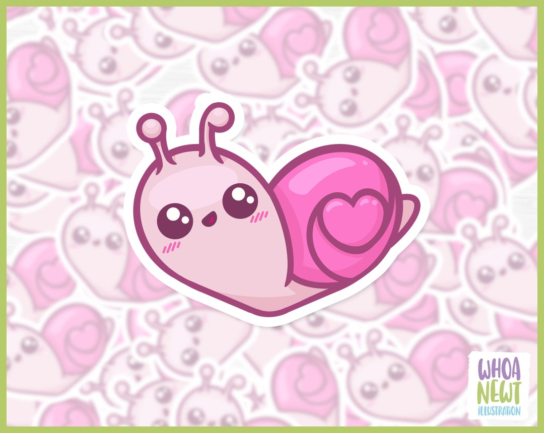 BIG Heart Snail Sticker Love Snail Etsy