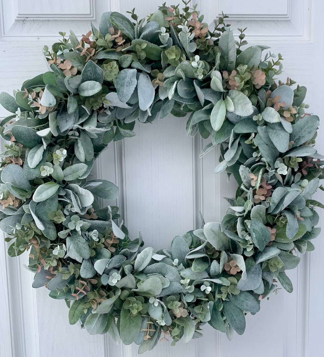 Lambs Ear and Eucalyptus Wreath - Etsy