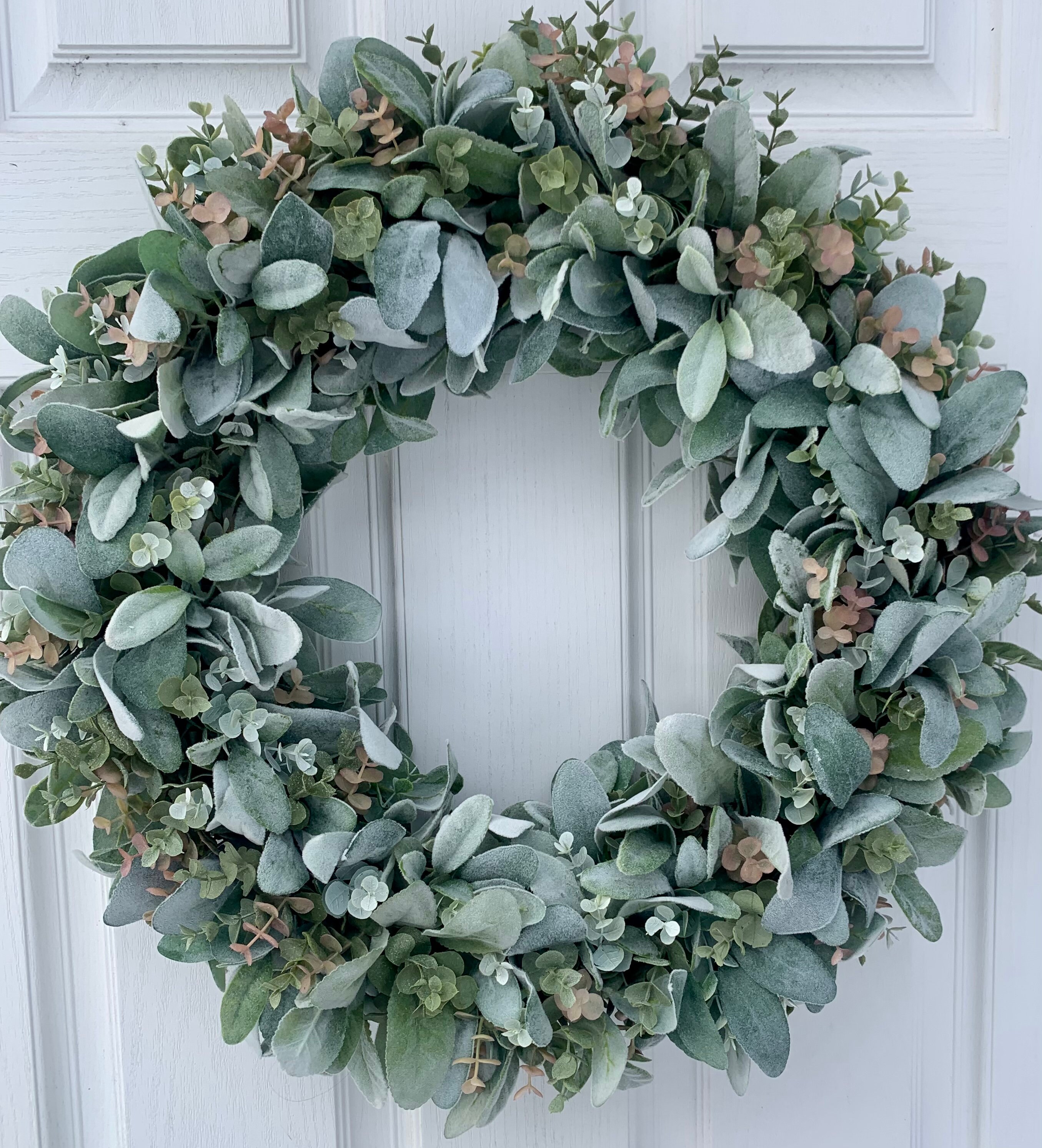 Lambs Ear and Eucalyptus Wreath - Etsy