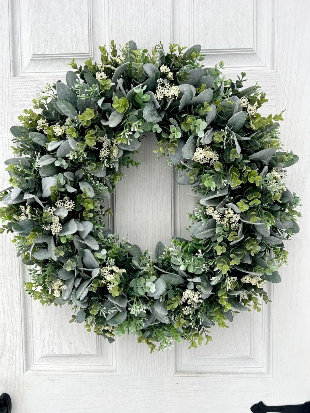 Lambs Ear, Eucalyptus and Queen Anne’s Lace Wreath - Etsy