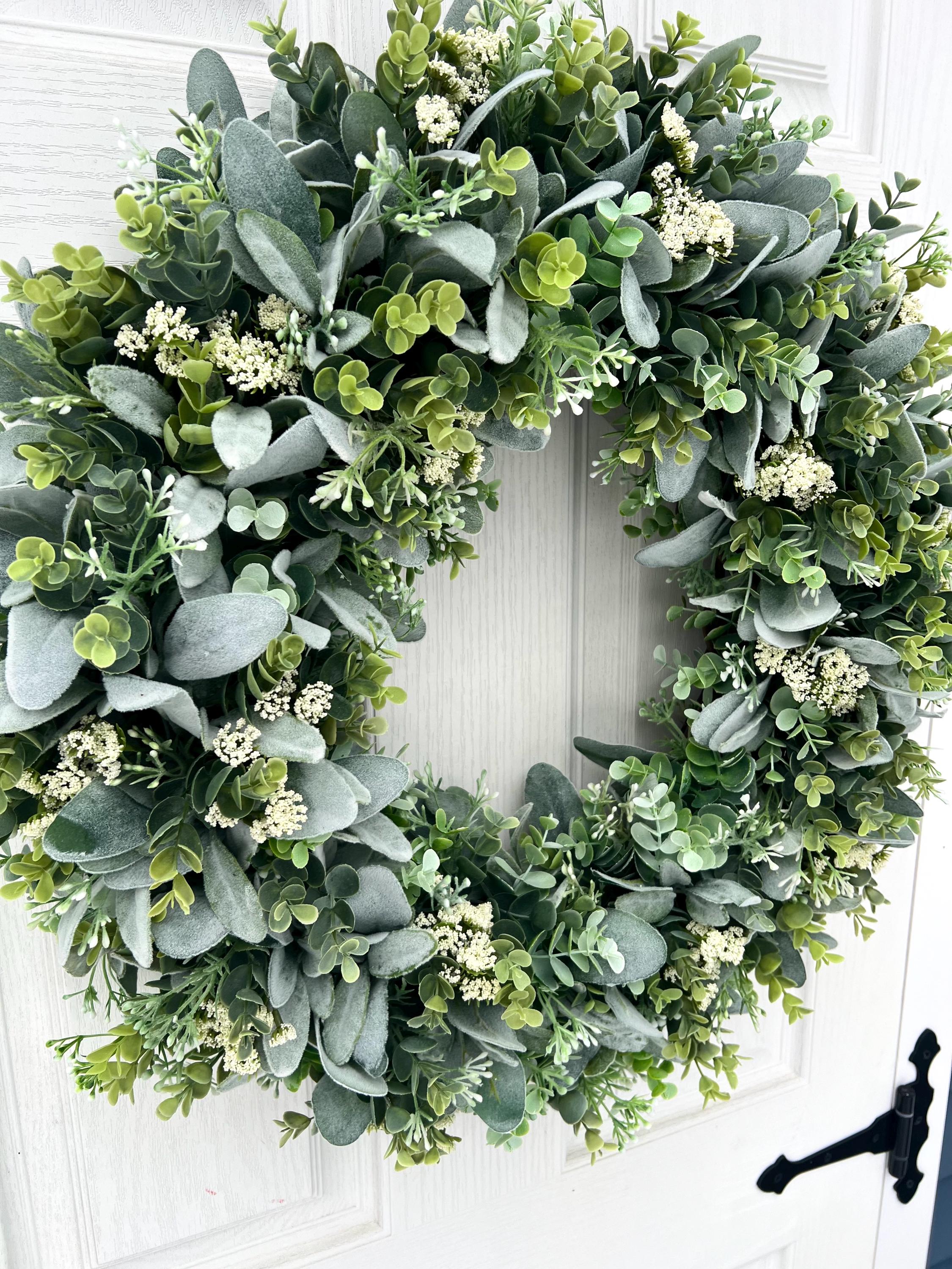 Lambs Ear, Eucalyptus and Queen Anne’s Lace Wreath - Etsy