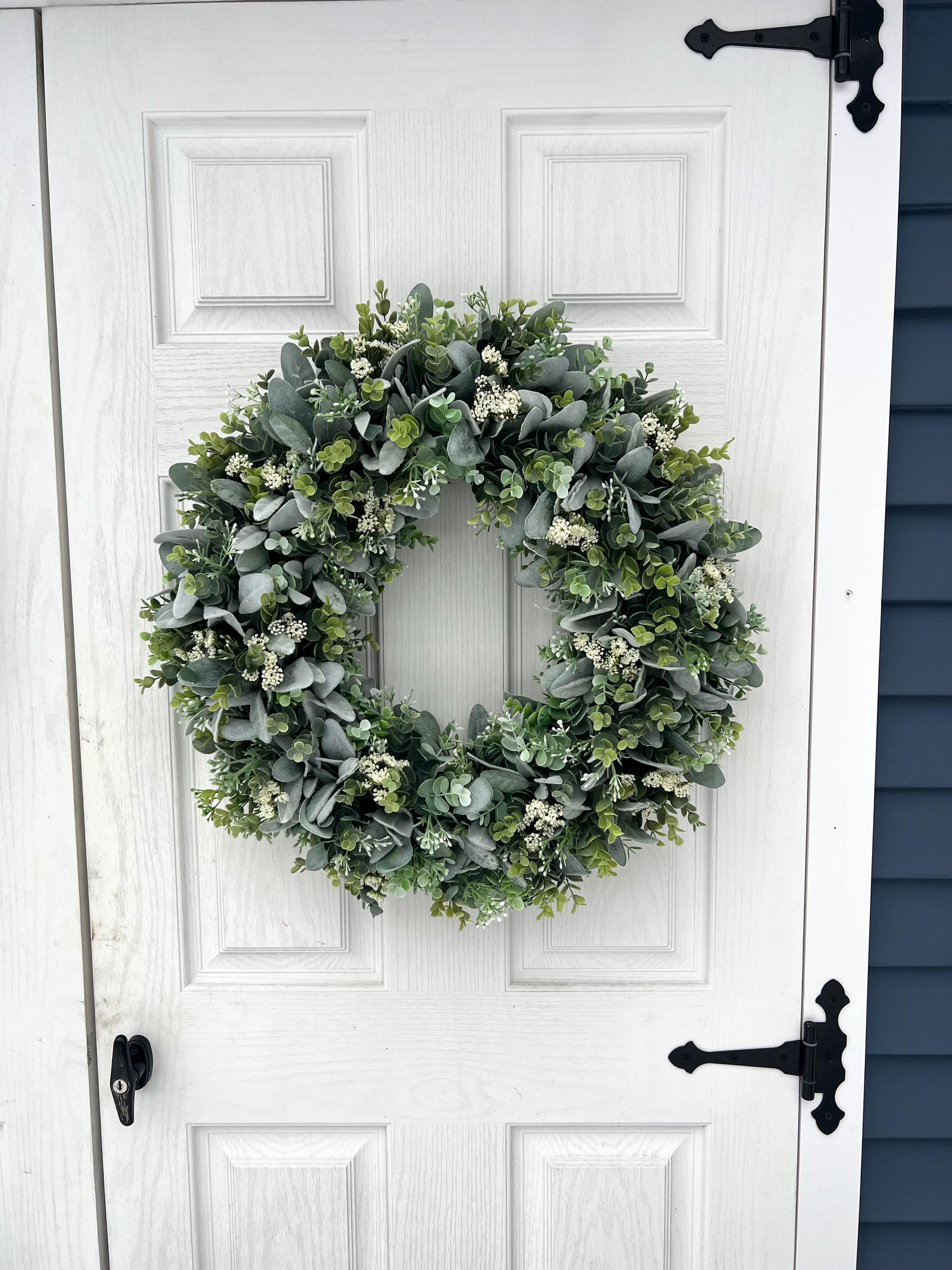 Lambs Ear, Eucalyptus and Queen Anne’s Lace Wreath - Etsy