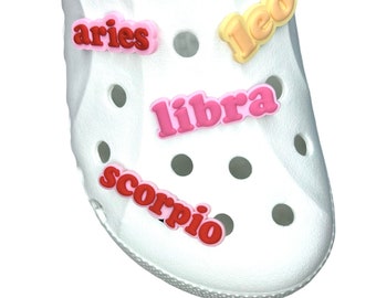 Constellation Zodiac Symbols Charms for Girls Clogs Shoes Astrology Horoscope Accessories Gift
