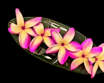 HTF Plumeria flower vase handmade