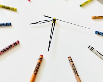 Orologio in classe, orologio a pastello, orologio da parete per bambini, regalo per l'aula dell'insegnante, orologio colorato, orologio arcobaleno, idee regalo uniche per l'insegnante