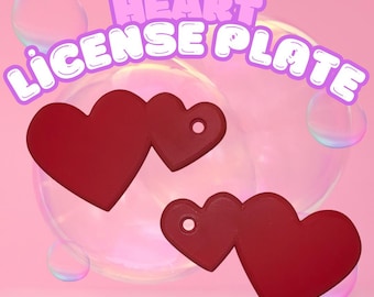 Double Heart License Plate: Valentine's Day Car Decoration