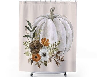 White Pumpkin Shower Curtain.
