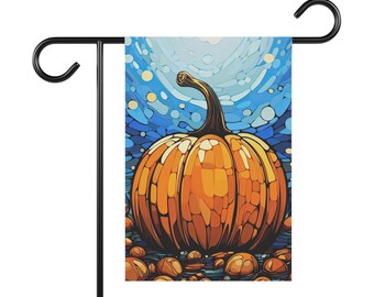 Autumn Pumpkin Abstract Garden Flag