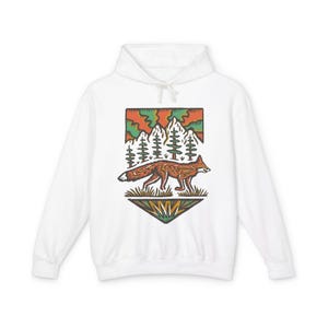 Fox Comfrt Colors Unisex Sweatshirt, Cozy Hoodie for Outdoors, Gift for Nature Lovers, Autumn Apparel, Eco-Friendly Fashion image 2
